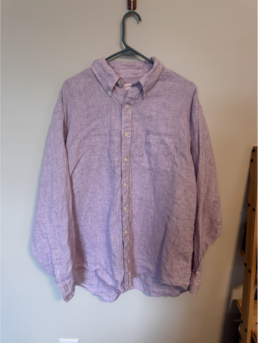 VTG Lilac Purple Brooks Brothers Mens Button Up Size XL